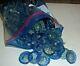 100 Antique Blue Murano Hand Blown Glass Crystal Flowers For Chandelier Orlamps