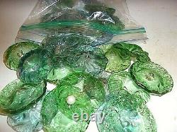 100 Antique Green Murano Hand Blown Glass Crystal Flowers For Chandelie/lamps