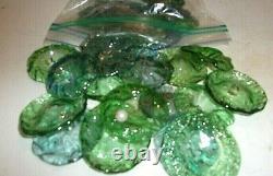 100 Antique Green Murano Hand Blown Glass Crystal Flowers For Chandelie/lamps