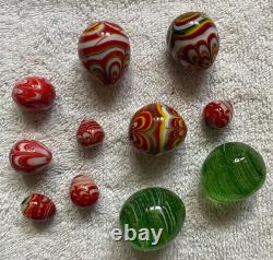 11 Murano Vintage Original Fancy Glass Eggs Hand Blown Plus Get 5 FREE Read