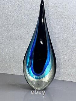 11Large Hand Blown Solid Glass Murano Art Sculpture Abstract Teardrop