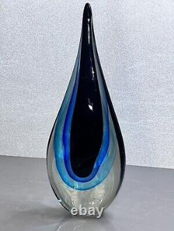 11Large Hand Blown Solid Glass Murano Art Sculpture Abstract Teardrop