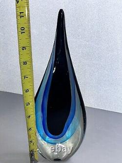 11Large Hand Blown Solid Glass Murano Art Sculpture Abstract Teardrop