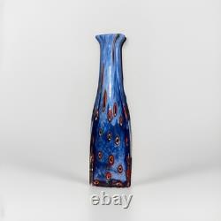 12.5 Hand Blown Art Glass Vase-4.6lbs-Murano Style Millefiori Polished Pontil
