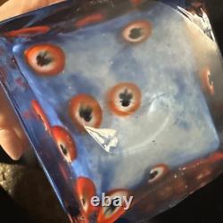 12.5 Hand Blown Art Glass Vase-4.6lbs-Murano Style Millefiori Polished Pontil