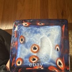 12.5 Hand Blown Art Glass Vase-4.6lbs-Murano Style Millefiori Polished Pontil