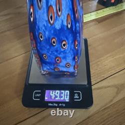 12.5 Hand Blown Art Glass Vase-4.6lbs-Murano Style Millefiori Polished Pontil