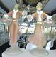 12 Barovier Murano Pink Bullicante Gold Dancing Figures Art Glass Sculptures