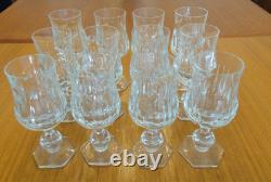 12-Maestri Muranesi Italian Murano Wine Glasses Hand Blown Cut Crystal MUR23