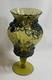 12 inches h Vintage Murano Style Hand Blown Art Glass Vase Green Applied Jewels
