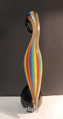 13 MURANO Style Art Glass Pelican Figurine Colorful Striped Hand Blown N. Mint