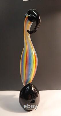 13 MURANO Style Art Glass Pelican Figurine Colorful Striped Hand Blown N. Mint