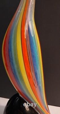 13 MURANO Style Art Glass Pelican Figurine Colorful Striped Hand Blown N. Mint