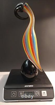 13 MURANO Style Art Glass Pelican Figurine Colorful Striped Hand Blown N. Mint