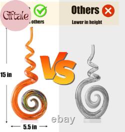 15 Tall Hand-Blown Murano-Style Glass Sculpture Statues Art Ornament Statue Fig