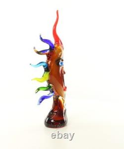17,2 MOON FACE Murano picasso Style Glass STATUE multicolor Hand Blown Art jeb