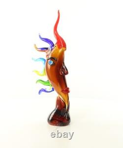 17,2 MOON FACE Murano picasso Style Glass STATUE multicolor Hand Blown Art jeb