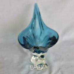 17.5 wide Mid century Murano style Blue Chalet glass hand blown gondola