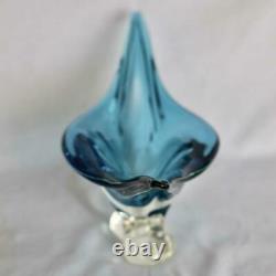 17.5 wide Mid century Murano style Blue Chalet glass hand blown gondola