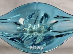 17.5 wide Mid century Murano style Blue Chalet glass hand blown gondola