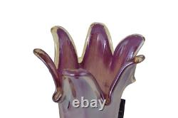 17 Inch Italian Hand Blown Murano Purple Glass Vase