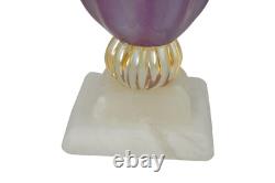 17 Inch Italian Hand Blown Murano Purple Glass Vase