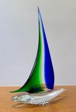 17 Oggetti Murano Italy Studio Art Glass Sailboat Sculpture Figurine Vtg Mcm