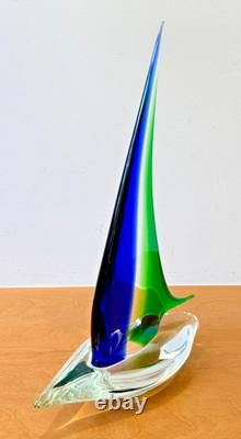 17 Oggetti Murano Italy Studio Art Glass Sailboat Sculpture Figurine Vtg Mcm