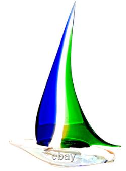 17 Oggetti Murano Italy Studio Art Glass Sailboat Sculpture Figurine Vtg Mcm