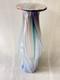 18 Hand Blown Studio Art Glass Vase Rainbow Swirl Murano Style Modern
