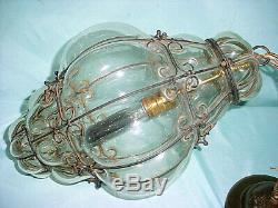 18 Murano Hand Blown Caged Glass Venetian Lantern Hanging Ceiling Light Porch