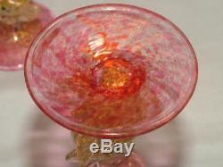 1920s Salviati Venetian Murano Glass DOLPHIN FISH Pink Gold Dust Cordial Liqueur