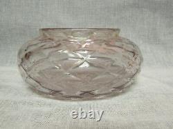 1930's Murano Italy Diamond Optic Light Purple withGold Fleck Bowl Vase Hand Blown