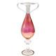 1940 Venetian Murano Gold Cranberry Hand-Blown Glass Double Handled Vase