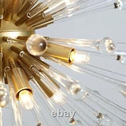 1950's Mid Century Hand Blown Italian Murano Glass Crystal Dandelion Chandelier