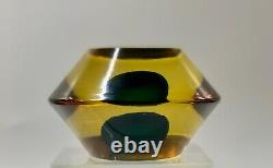 1950s Luciano Gaspari for Salviati Signed Sommerso Murano Paperweight 4.5 D