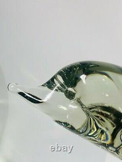 1950s Monumental Pilgrim Glass Roberto Moretti Murano Signed Dolphin Fish 13 lbs