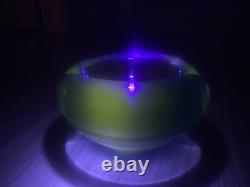 1960s Hand Blown Livio Seguso Murano Blue Ashtray Bowl Sculpture 7in Heavy