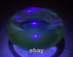 1960s Hand Blown Livio Seguso Murano Blue Ashtray Bowl Sculpture 7in Heavy