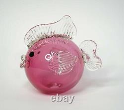 1960s Murano Blown Glass Archimede Seguso Cranberry Red Balloon Fish Figurine