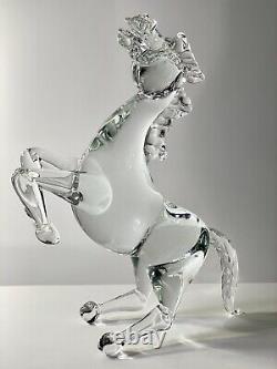 1960s Renato Anatra Signed Murano Italy Art Glass Rearing Stallion or Horse 15T