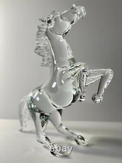 1960s Renato Anatra Signed Murano Italy Art Glass Rearing Stallion or Horse 15T