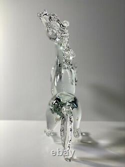 1960s Renato Anatra Signed Murano Italy Art Glass Rearing Stallion or Horse 15T