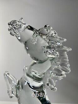 1960s Renato Anatra Signed Murano Italy Art Glass Rearing Stallion or Horse 15T