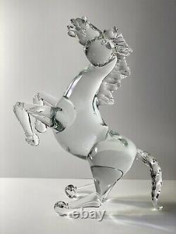 1960s Renato Anatra Signed Murano Italy Art Glass Rearing Stallion or Horse 15T