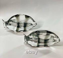 1970s Livio Seguso for Seguso AV Murano Italy Modernistic Pair of Tropical Fish