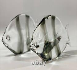 1970s Livio Seguso for Seguso AV Murano Italy Modernistic Pair of Tropical Fish