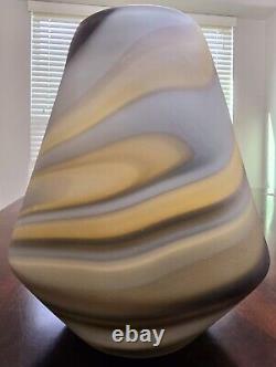 1970s Murano Hand Blown Glass Vase Beautiful Organics Undulating Throughout