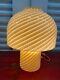 1970s VETRI MURANO 19 HAND BLOWN SWIRL GLASS MUSHROOM LAMP With STICKER