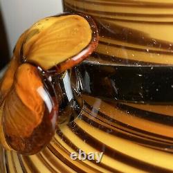 1980s Murano Italy Hand Blown Hat Vase Bowl Flower VTG MCM Art Glass Orange